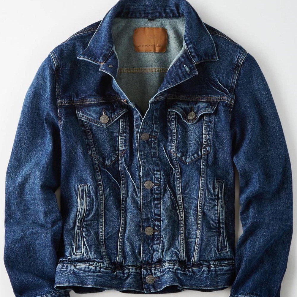 American Eagle Oversized Dark Wash Jean Jacket